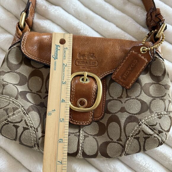 Y2K Coach Handbag No F0773-11441 Great CONDITION. SEE PICTURES!! Brown 10” X 7” - Picture 3 of 13